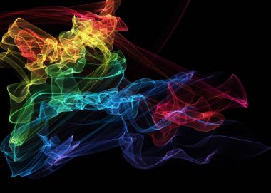 Bir parlayan ile koyu arka plan soyut dalgalar