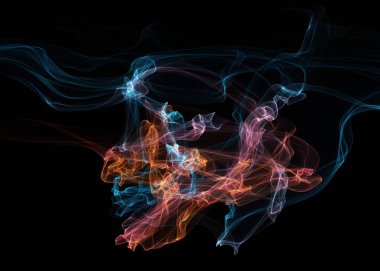 Bir parlayan ile koyu arka plan soyut dalgalar