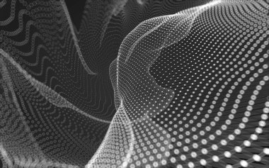 Çokgen alanı düşük Poli koyu arka plan, 3d render