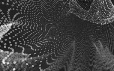 Çokgen alanı düşük Poli koyu arka plan, 3d render