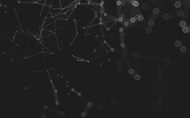 Çokgen alanı düşük Poli koyu arka plan, 3d render