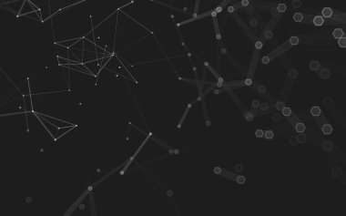 Çokgen alanı düşük Poli koyu arka plan, 3d render