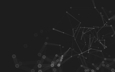 Çokgen alanı düşük Poli koyu arka plan, 3d render