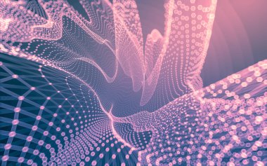 Çokgen alanı düşük Poli koyu arka plan, 3d render