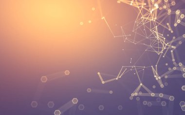 Çokgen alanı düşük Poli koyu arka plan, 3d render