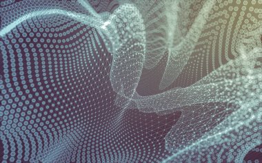 Çokgen alanı düşük Poli koyu arka plan, 3d render