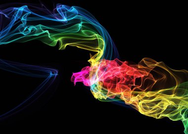 Bir parlayan ile koyu arka plan soyut dalgalar