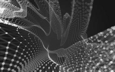 Çokgen alanı düşük Poli koyu arka plan, 3d render