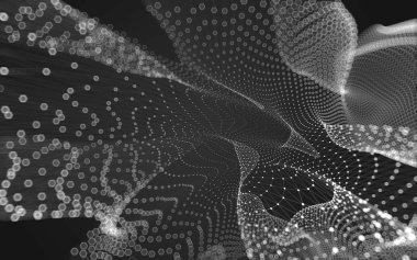 Çokgen alanı düşük Poli koyu arka plan, 3d render