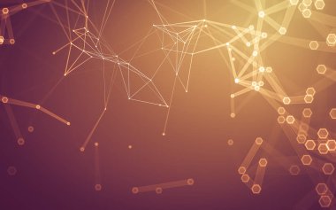 Çokgen alanı düşük Poli koyu arka plan, 3d render