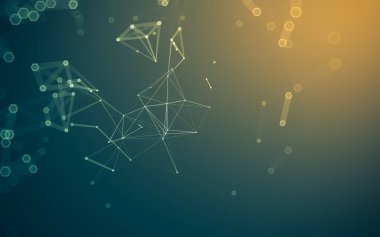 Çokgen alanı düşük Poli koyu arka plan, 3d render