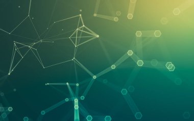 Çokgen alanı düşük Poli koyu arka plan, 3d render