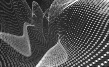 Çokgen alanı düşük Poli koyu arka plan, 3d render