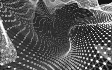 Çokgen alanı düşük Poli koyu arka plan, 3d render