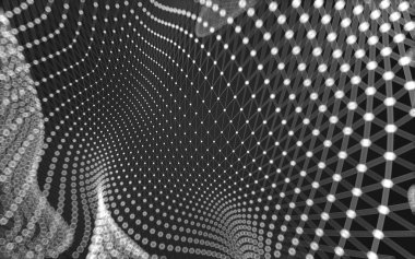 Çokgen alanı düşük Poli koyu arka plan, 3d render