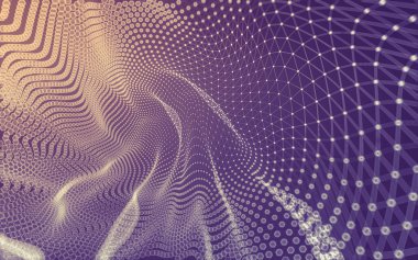 Çokgen alanı düşük Poli koyu arka plan, 3d render