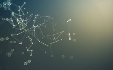 Çokgen alanı düşük Poli koyu arka plan, 3d render