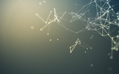 Çokgen alanı düşük Poli koyu arka plan, 3d render