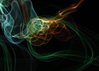 Bir parlayan ile koyu arka plan soyut dalgalar