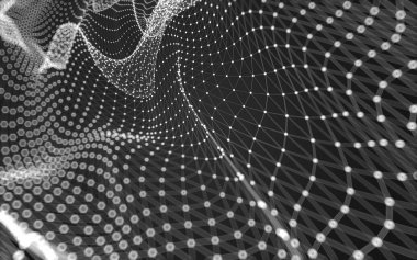 Çokgen alanı düşük Poli koyu arka plan, 3d render