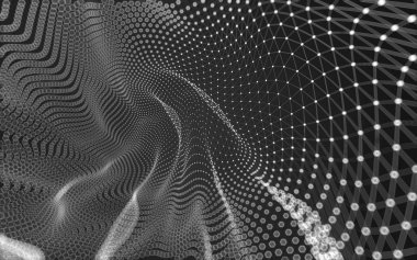 Çokgen alanı düşük Poli koyu arka plan, 3d render