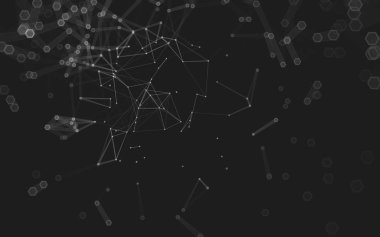 Çokgen alanı düşük Poli koyu arka plan, 3d render