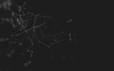 Çokgen alanı düşük Poli koyu arka plan, 3d render