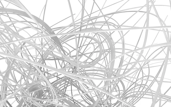 tangled wires white, abstract background