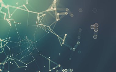 Çokgen alanı düşük Poli koyu arka plan, 3d render