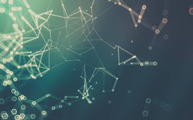 Çokgen alanı düşük Poli koyu arka plan, 3d render