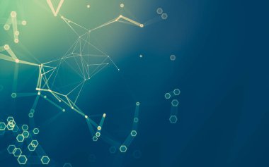 Çokgen alanı düşük Poli koyu arka plan, 3d render