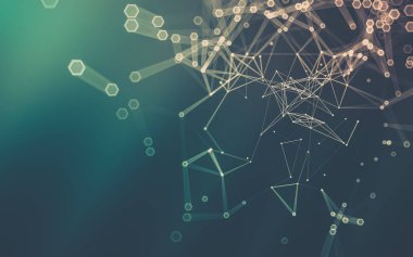 Çokgen alanı düşük Poli koyu arka plan, 3d render