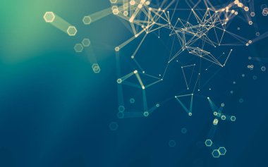 Çokgen alanı düşük Poli koyu arka plan, 3d render