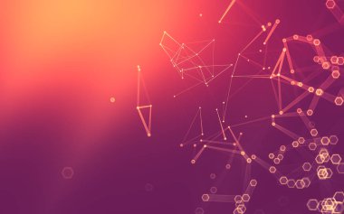 Çokgen alanı düşük Poli koyu arka plan, 3d render