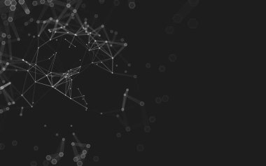 Çokgen alanı düşük Poli koyu arka plan, 3d render