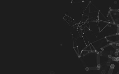 Çokgen alanı düşük Poli koyu arka plan, 3d render