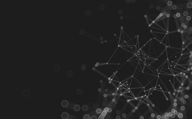 Çokgen alanı düşük Poli koyu arka plan, 3d render