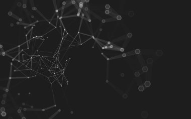 Çokgen alanı düşük Poli koyu arka plan, 3d render