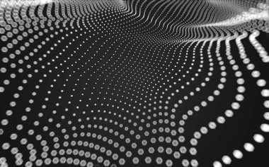 Çokgen alanı düşük Poli koyu arka plan, 3d render