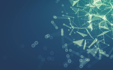 Çokgen alanı düşük Poli koyu arka plan, 3d render