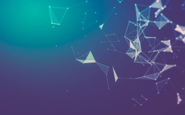 Çokgen alanı düşük Poli koyu arka plan, 3d render