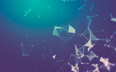 Çokgen alanı düşük Poli koyu arka plan, 3d render