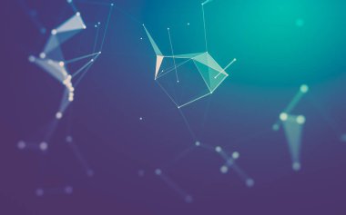 Çokgen alanı düşük Poli koyu arka plan, 3d render