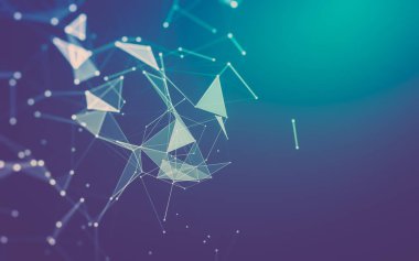 Çokgen alanı düşük Poli koyu arka plan, 3d render