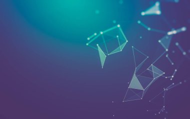 Çokgen alanı düşük Poli koyu arka plan, 3d render