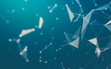 Çokgen alanı düşük Poli koyu arka plan, 3d render