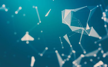 Çokgen alanı düşük Poli koyu arka plan, 3d render