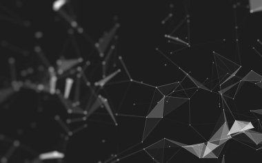 Çokgen alanı düşük Poli koyu arka plan, 3d render