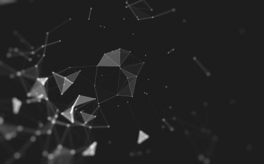 Çokgen alanı düşük Poli koyu arka plan, 3d render