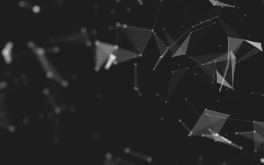 Çokgen alanı düşük Poli koyu arka plan, 3d render